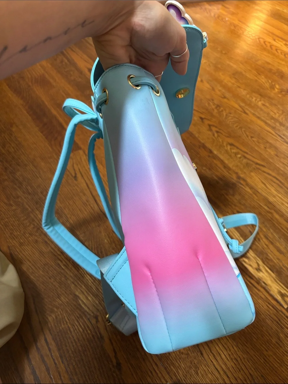 Loungefly Pastel Rainbow Unicorn Mini Backpack - Blue, Pink, Purple Lisa Frank